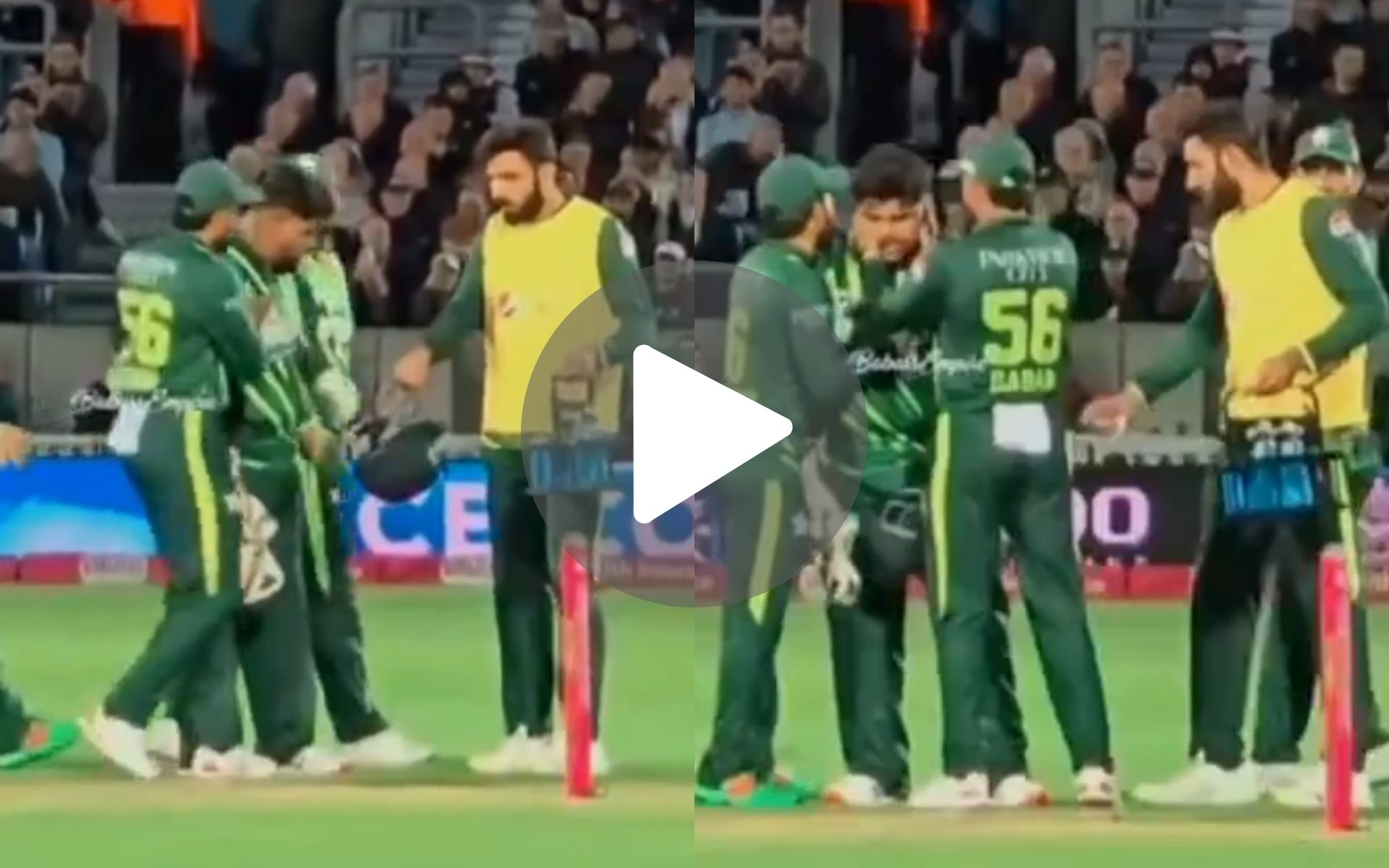 [Watch] Babar Azam Consoles 'Dissappointed' Azam Khan After Dropping Sitter Off Rauf